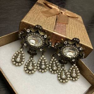 Heidi Daus Cubic Zirconia Chandelier Pair Clip on
